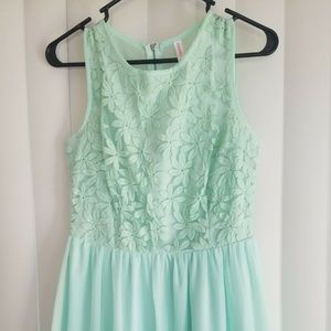 Xhilaration mint green lace dress size medium